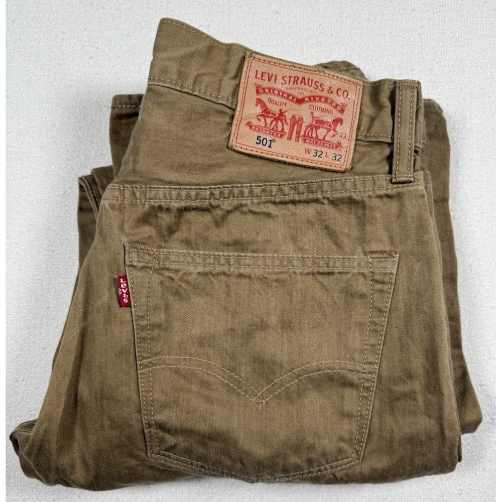 Levis 501 Original Brown Button Fly Mens Jeans 32x32